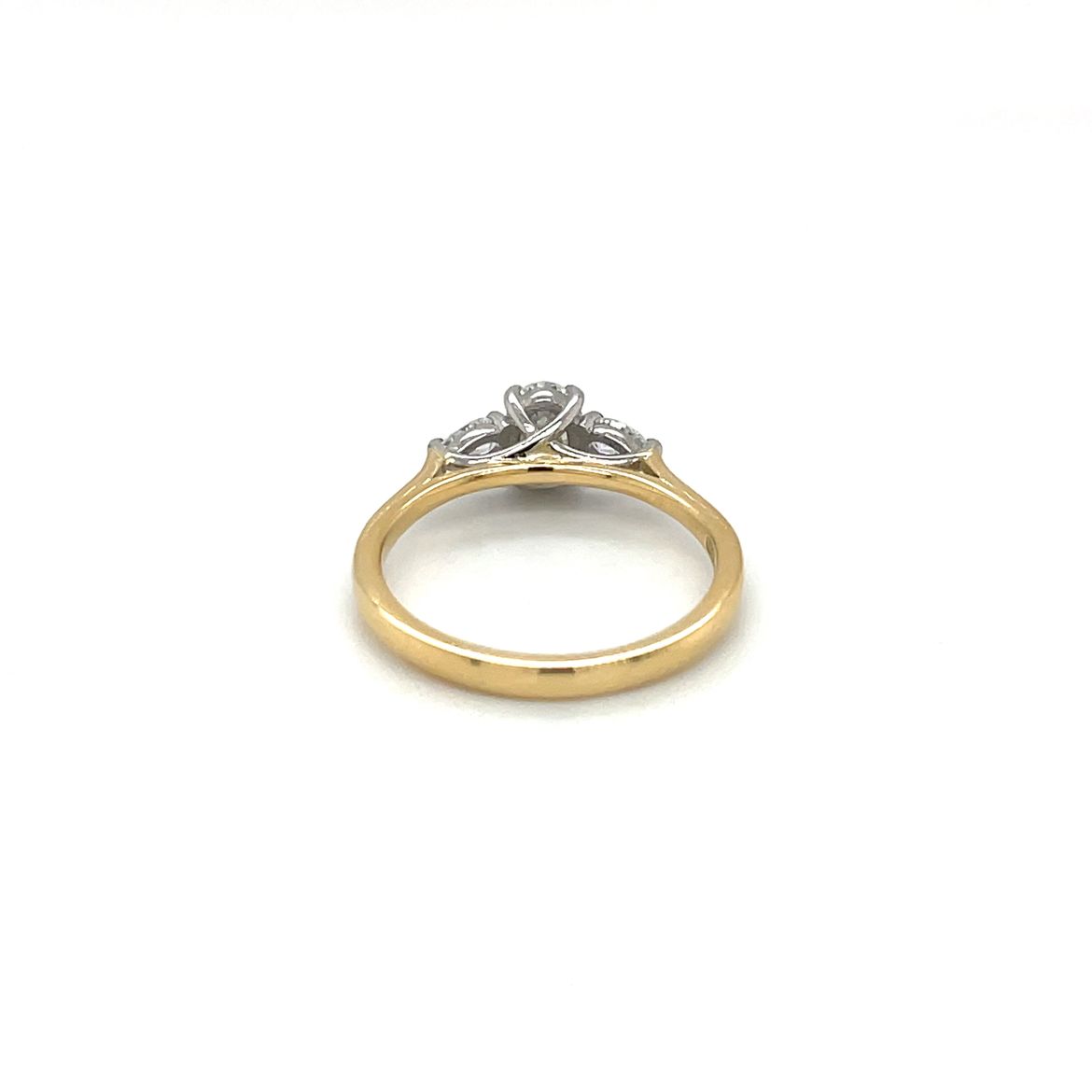 18ct Yellow Gold & Platinum Three-Stone Diamond Ring