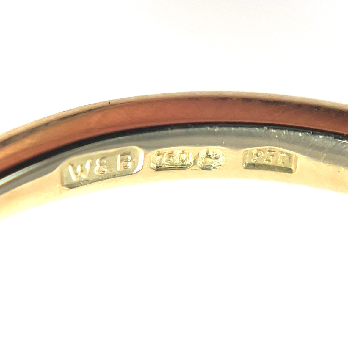 18ct Yellow Gold & Platinum Three-Stone Diamond Ring