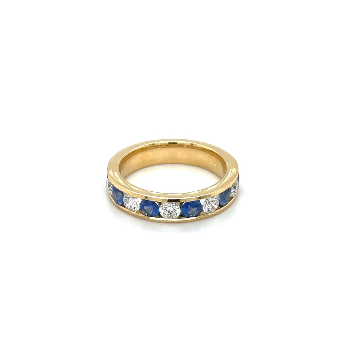 18ct Yellow Gold Sapphire & Diamond Eternity Ring