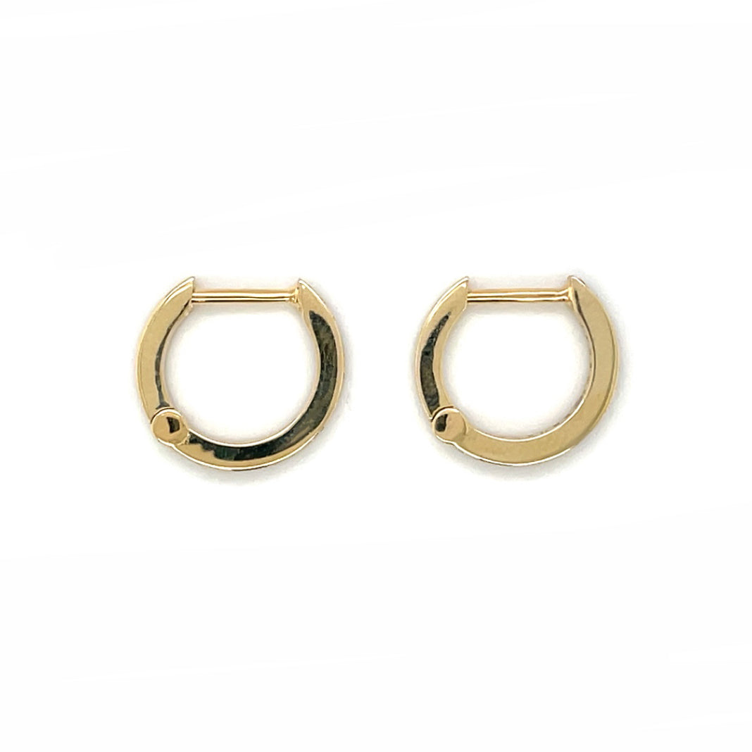 9ct Yellow Gold Diamond-Set Huggie Hoop Earrings