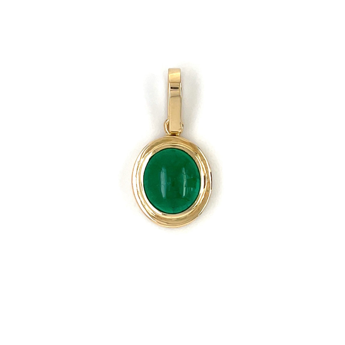 18ct Yellow Gold Cabochon Emerald Pendant
