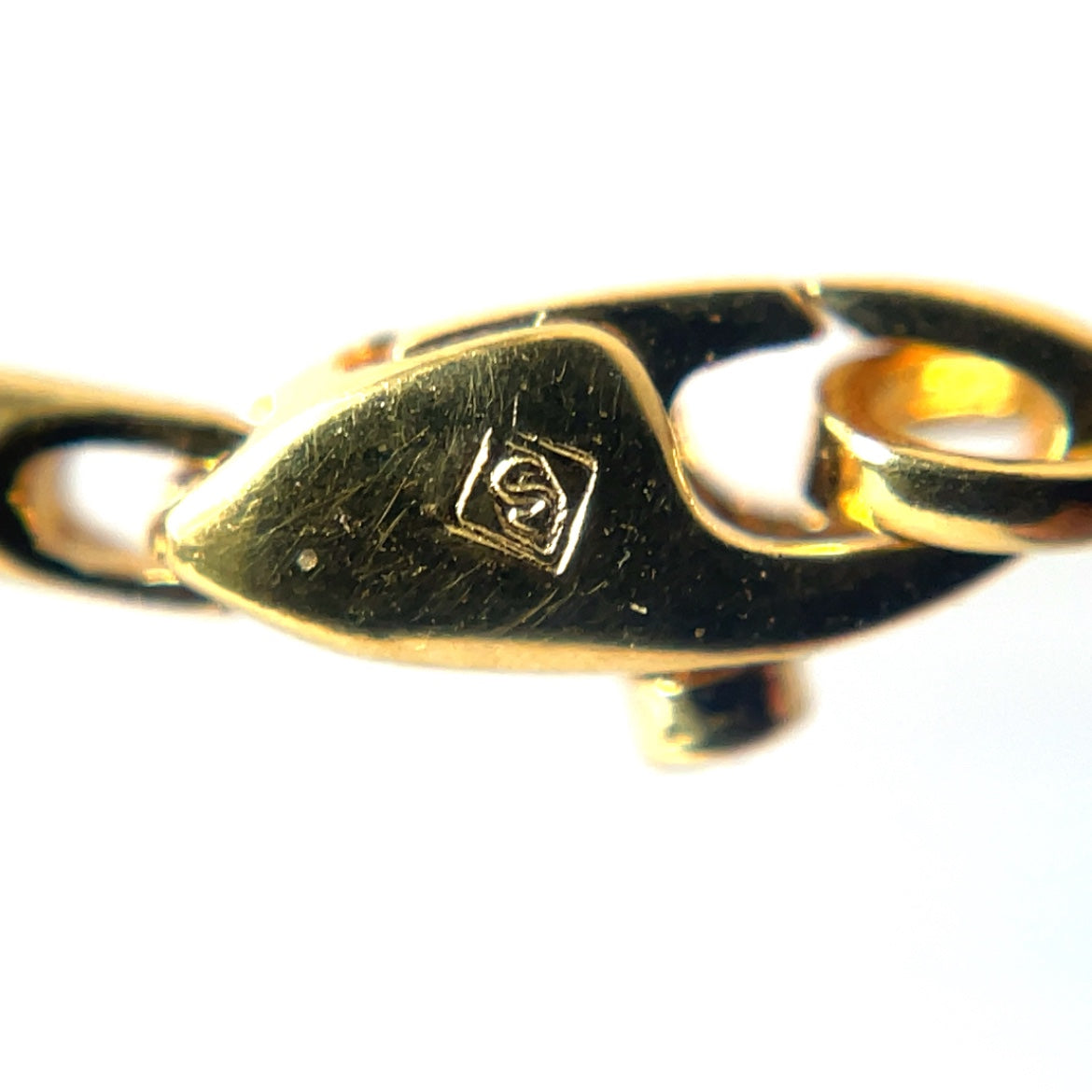18ct Yellow Gold H. Stern Garnet & Diamond Pendant & Snake Chain