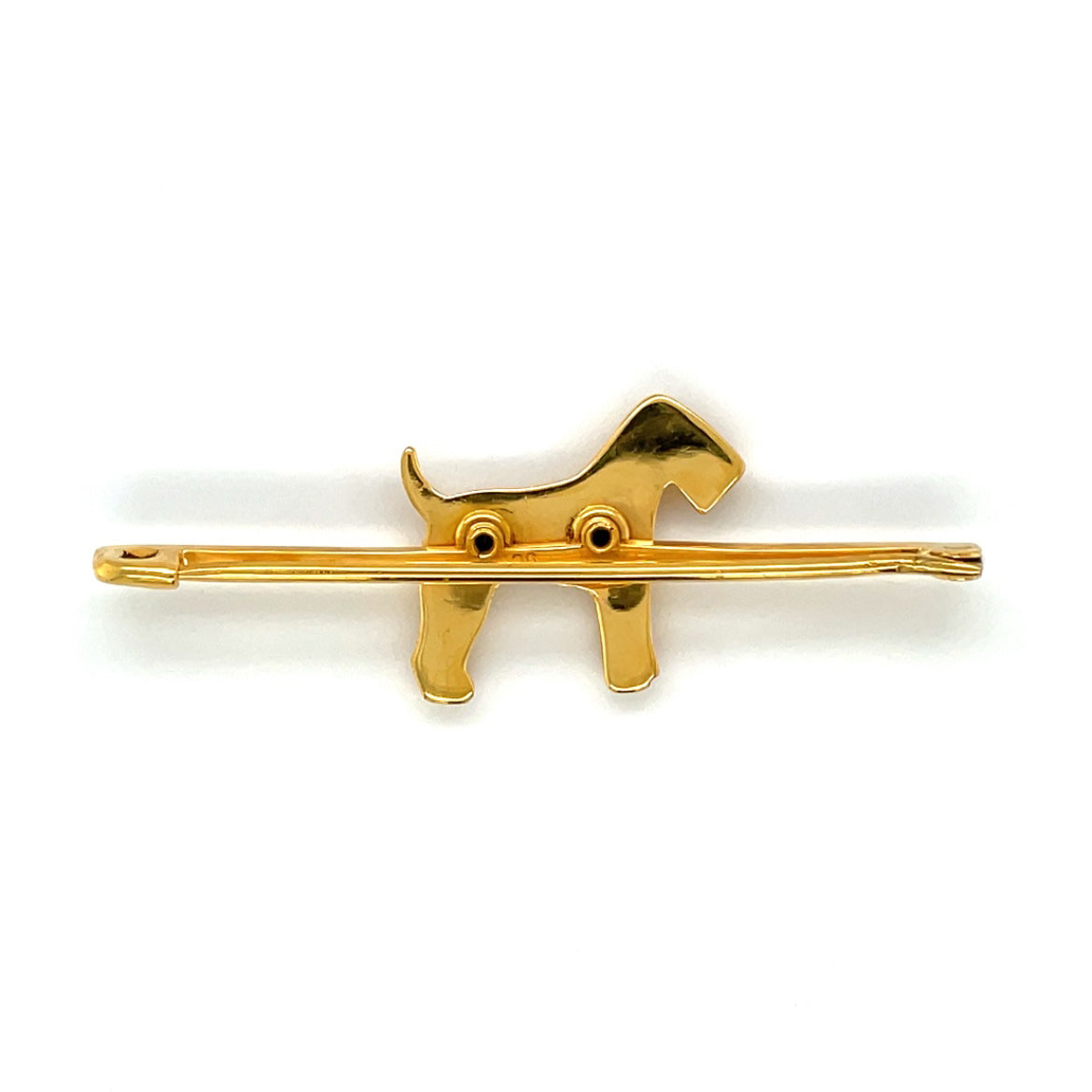 9ct Yellow Gold Dog Brooch