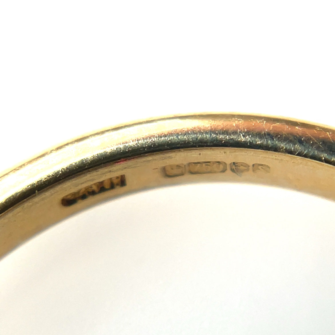 18ct Yellow Gold Amethyst & Diamond Moon Ring (L)