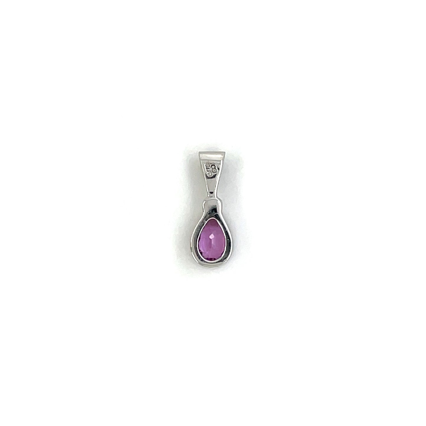 9ct White Gold Pink Sapphire Pendant