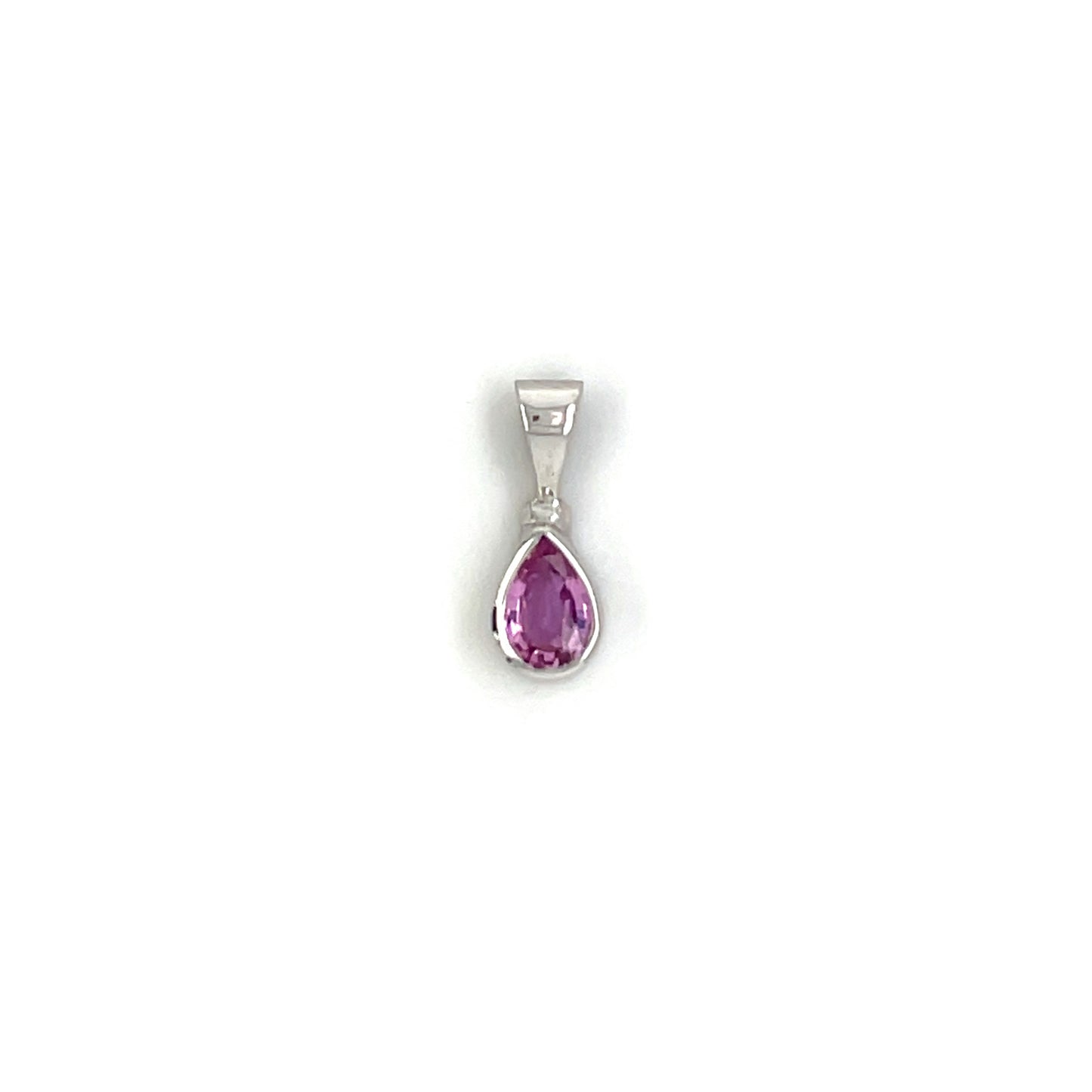 9ct White Gold Pink Sapphire Pendant
