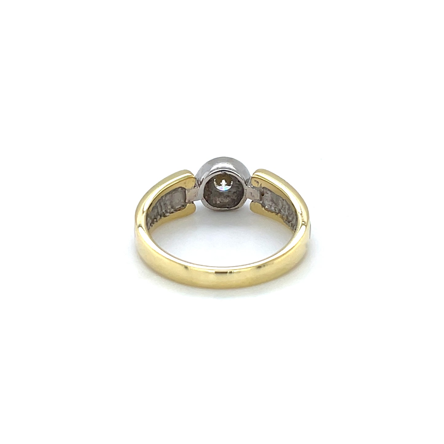 18ct Yellow & White Gold Diamond Solitaire Ring (N)