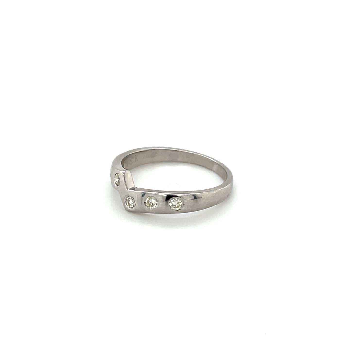 18ct White Gold Diamond Stacking Ring
