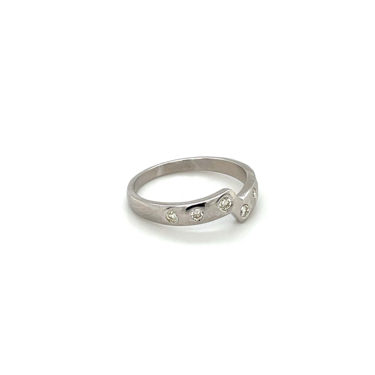 18ct White Gold Diamond Stacking Ring