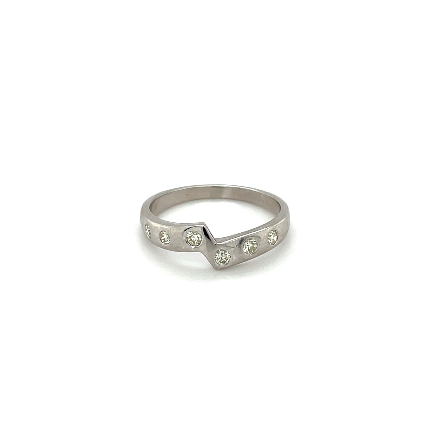 18ct White Gold Diamond Stacking Ring