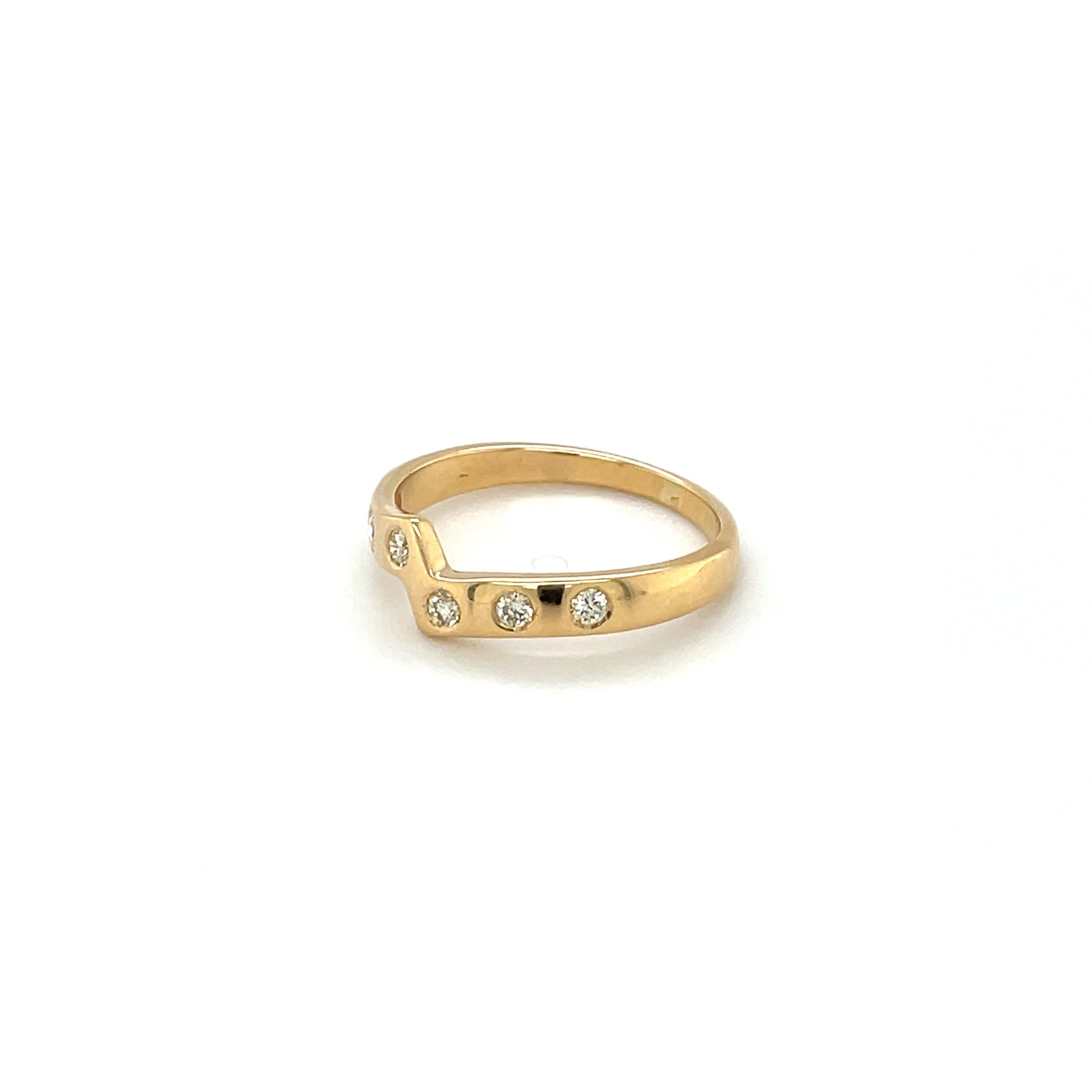 18ct Yellow Gold Diamond Stacking Ring