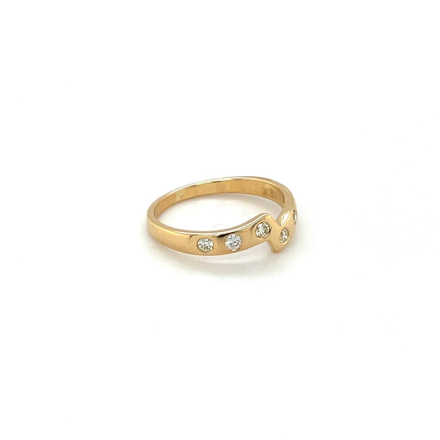 18ct Yellow Gold Diamond Stacking Ring