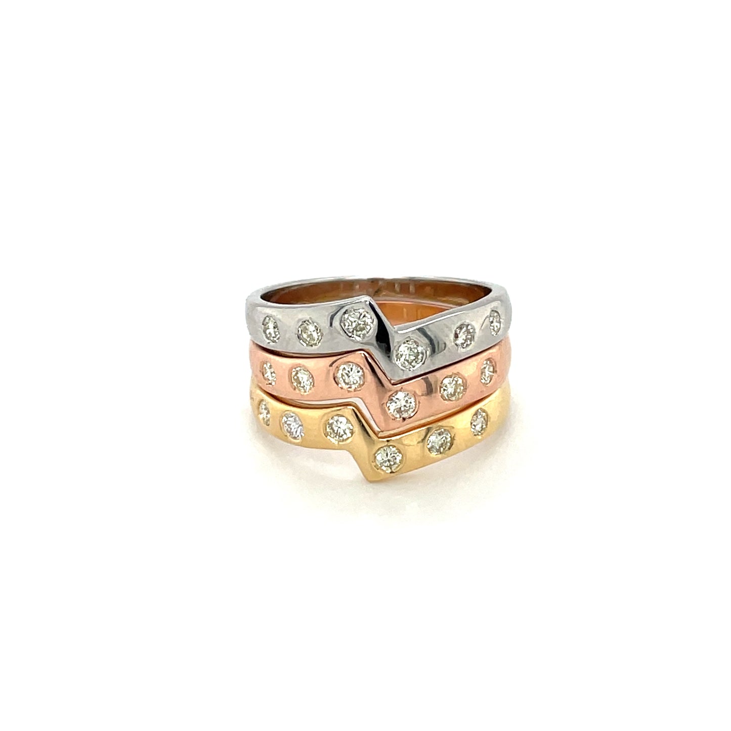 18ct Yellow Gold Diamond Stacking Ring