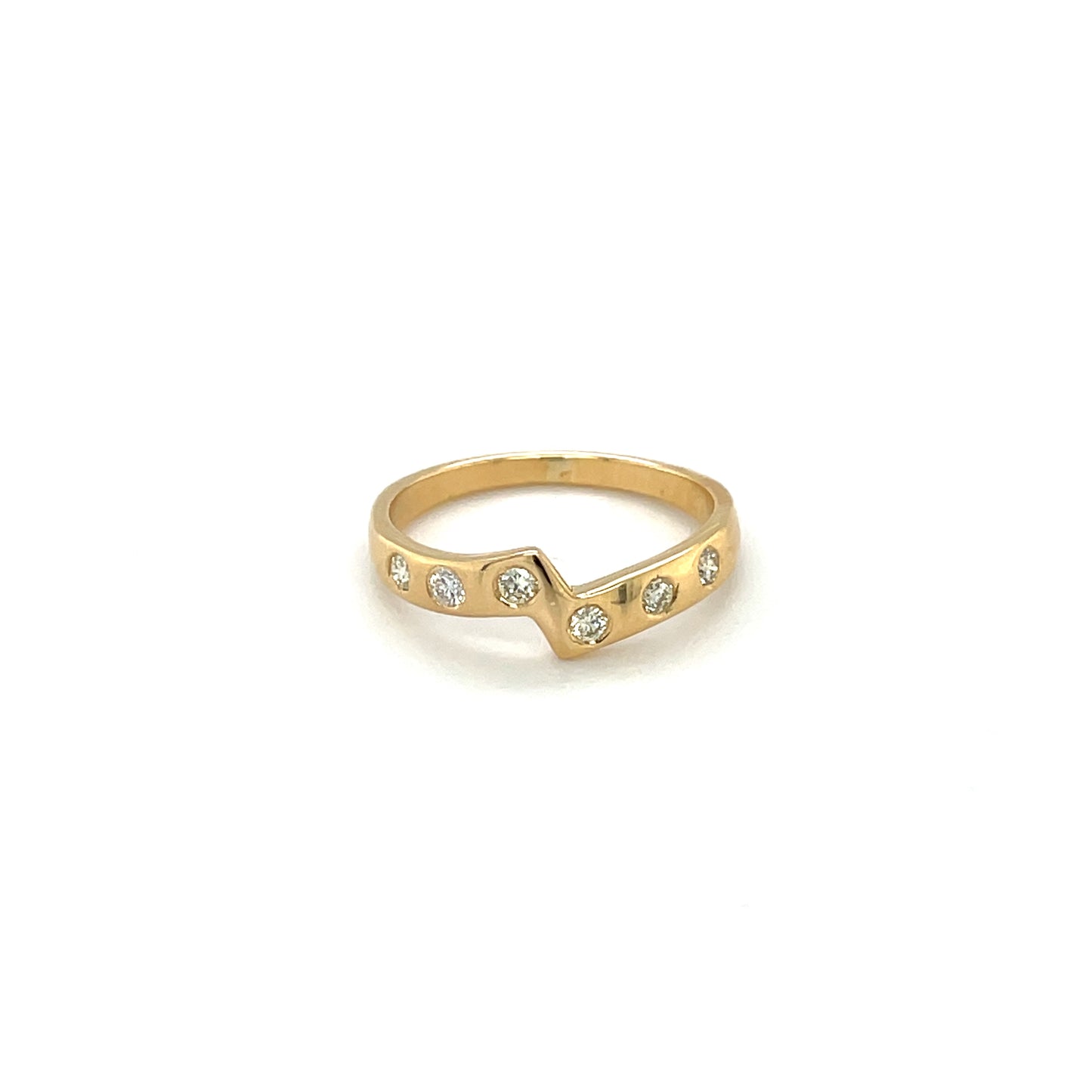 18ct Yellow Gold Diamond Stacking Ring