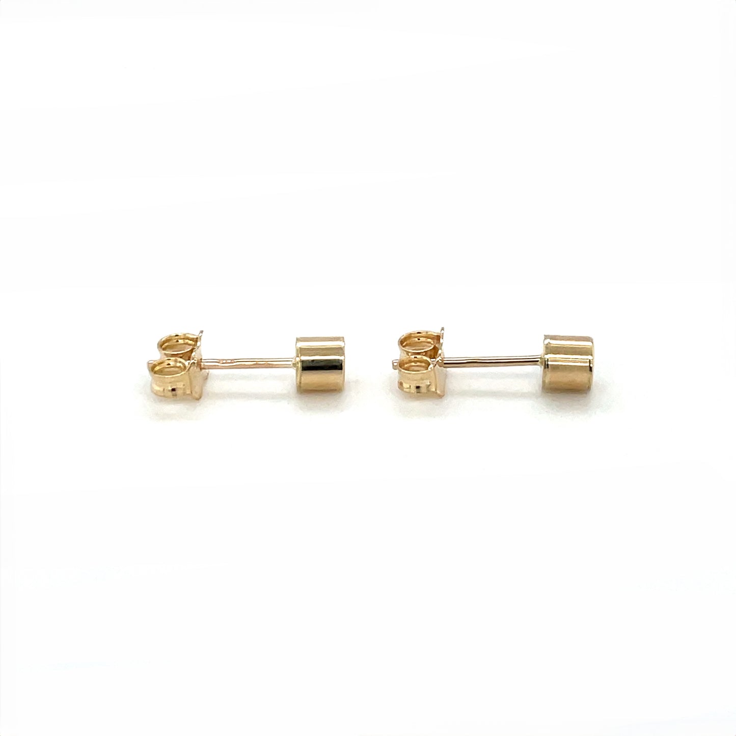 9ct Yellow Gold Cylinder Stud Earrings
