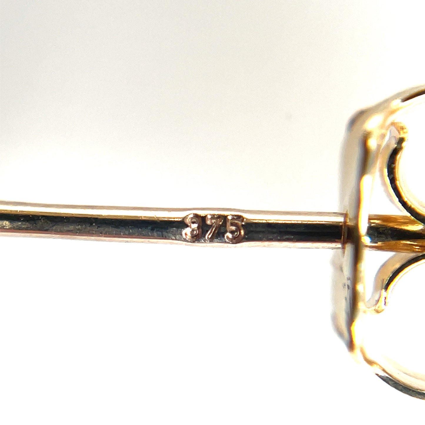 9ct Yellow Gold Cylinder Stud Earrings