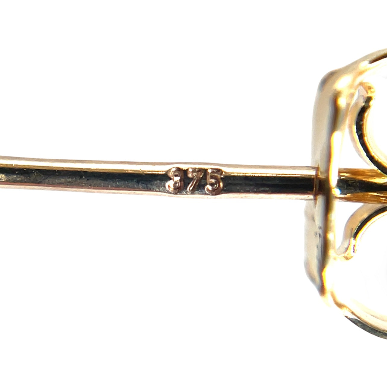 9ct Yellow Gold Cylinder Stud Earrings