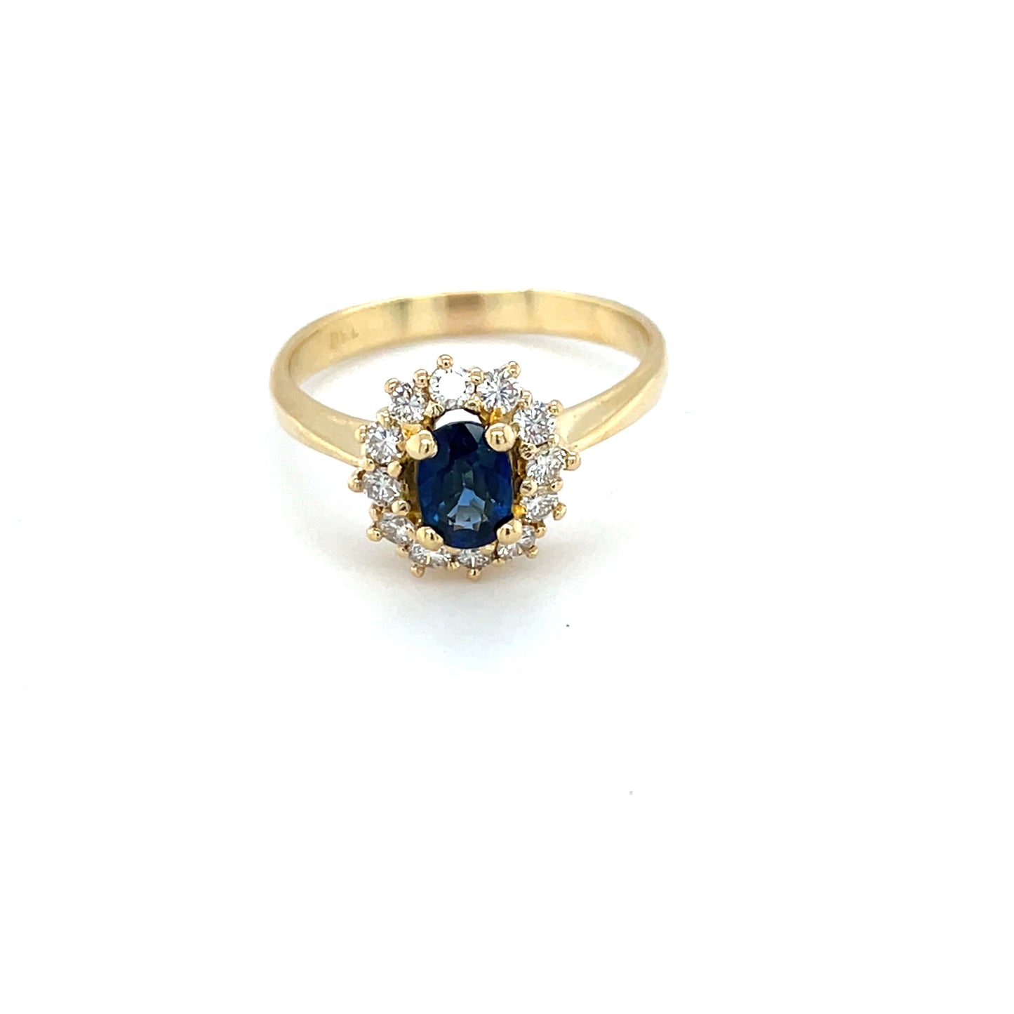 18ct yellow Gold Sapphire and Diamond Cluster Ring