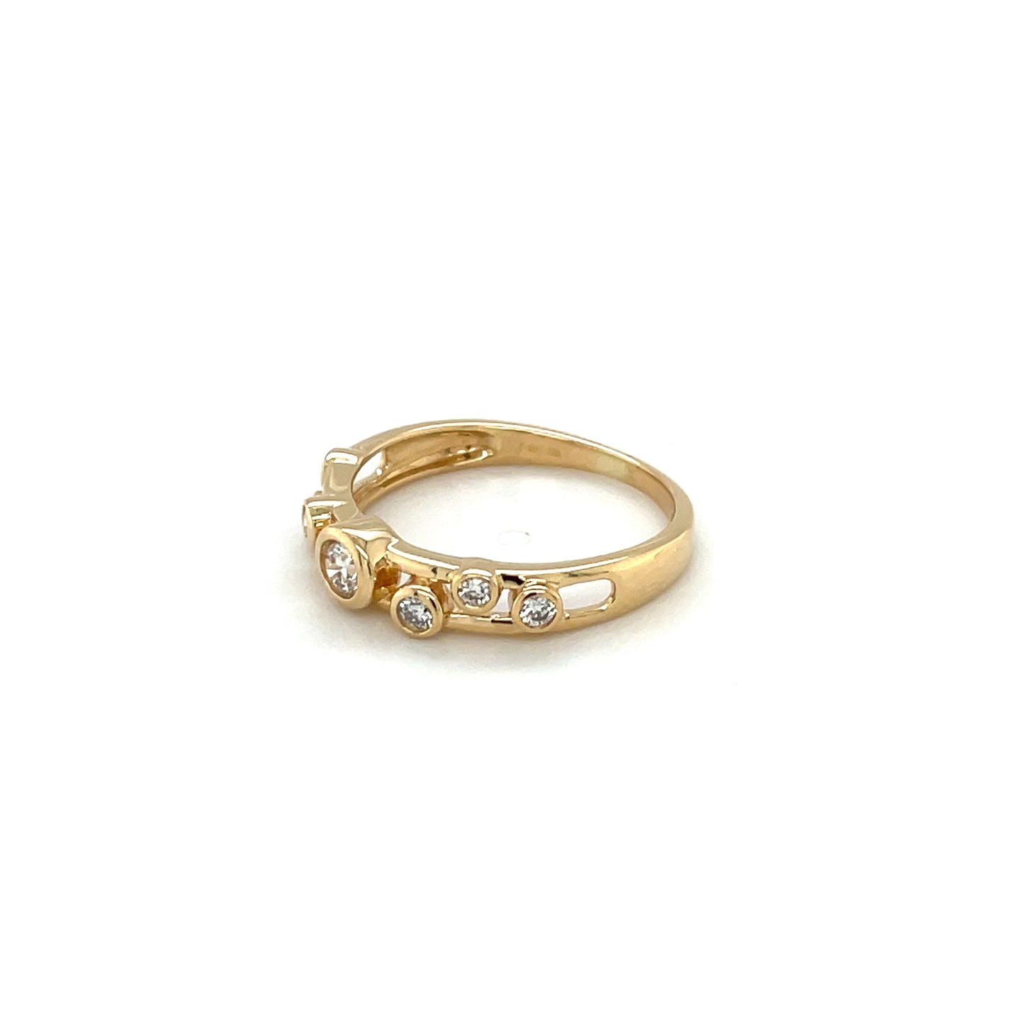 18ct Yellow Gold Two-Strand Diamond Bubble Ring