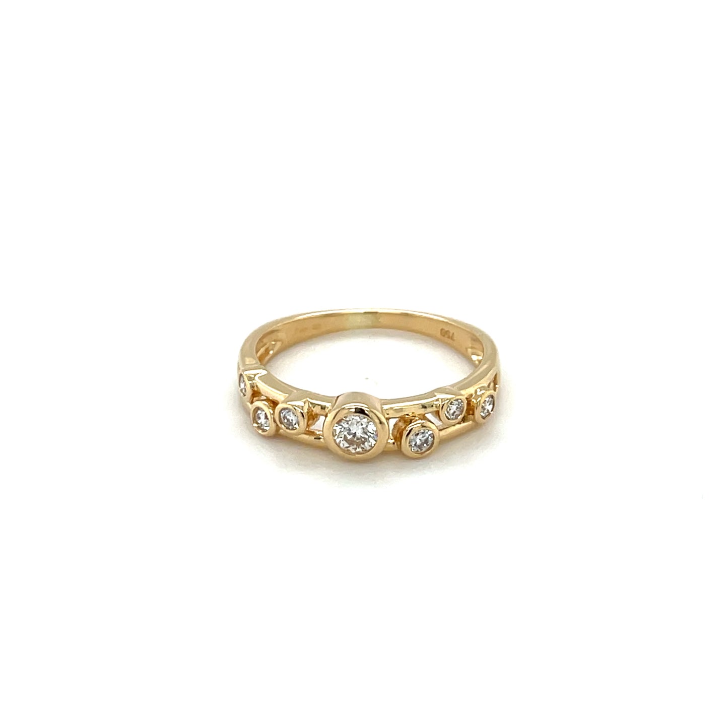 18ct Yellow Gold Two-Strand Diamond Bubble Ring
