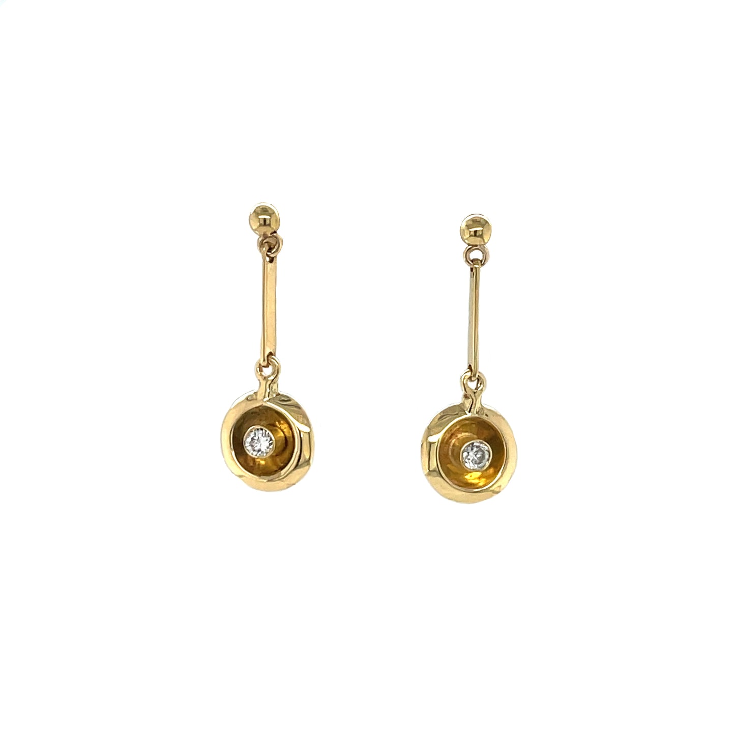 18ct Yellow Gold Dainty Diamond Drop Earrings