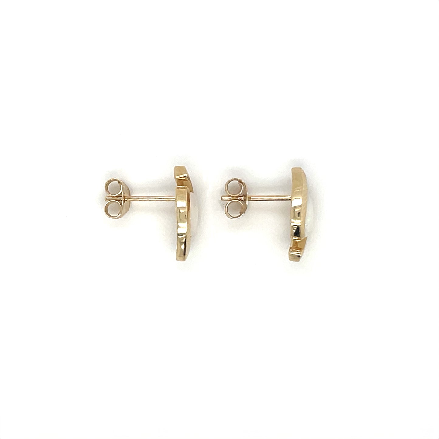 9ct Yellow Gold Opal Eye Stud Earrings