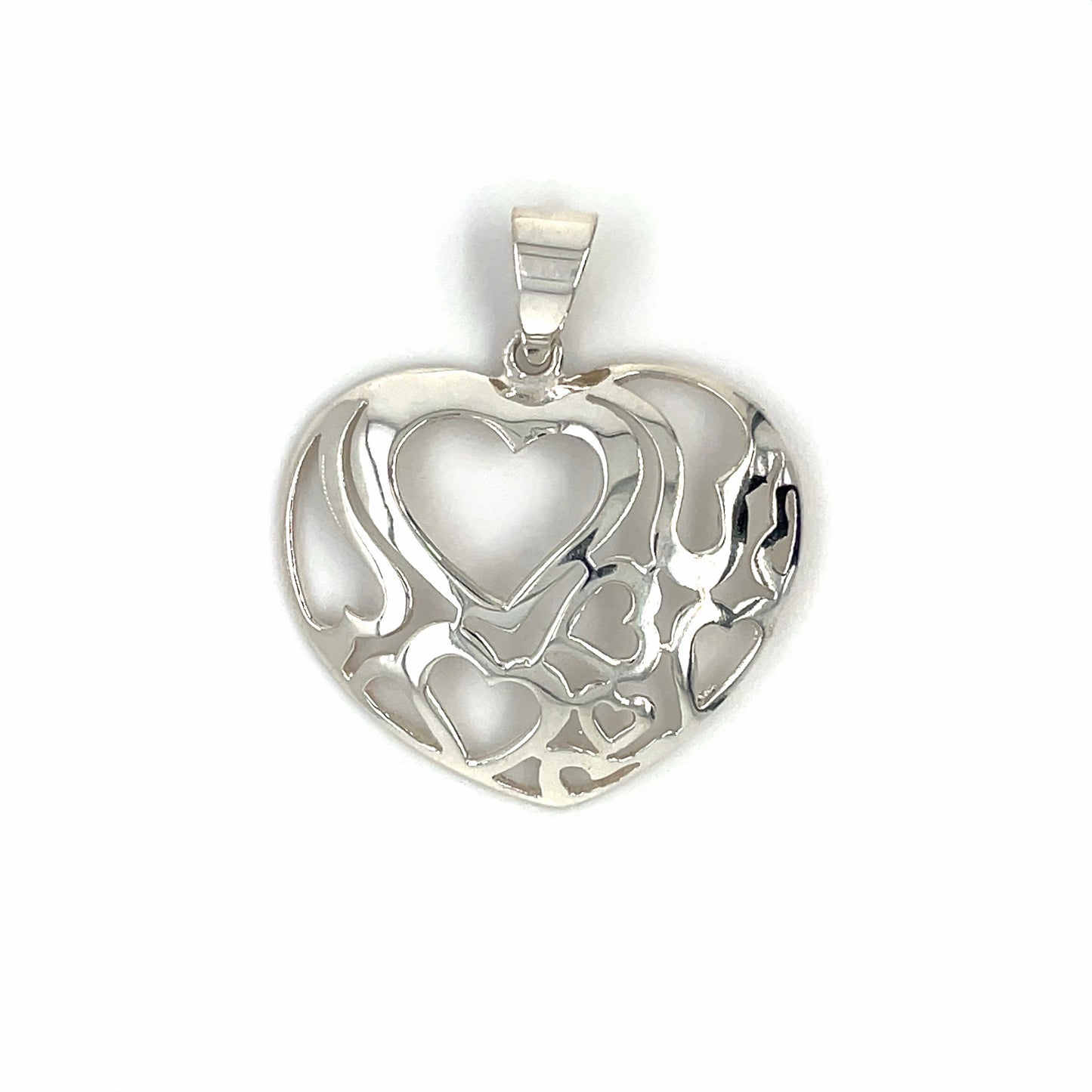 Silver Fused Heart Pendant & Chain