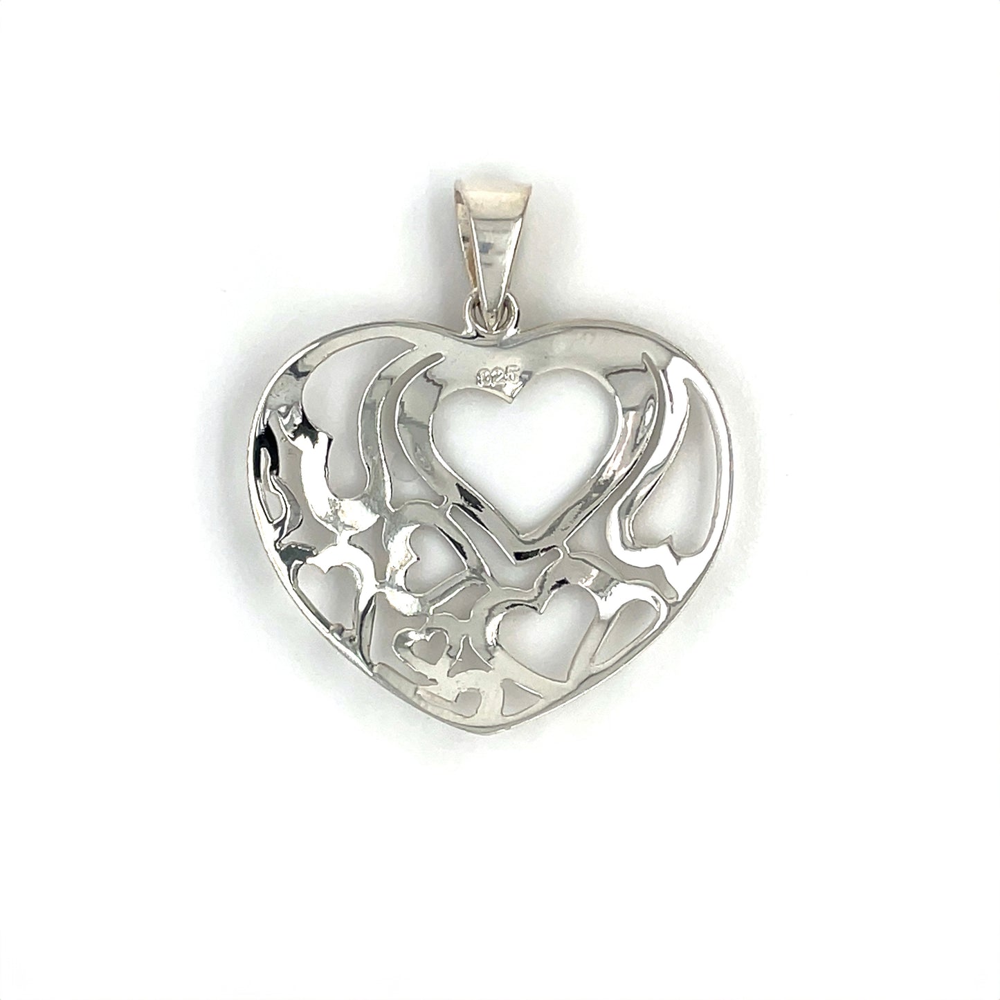 Silver Fused Heart Pendant & Chain