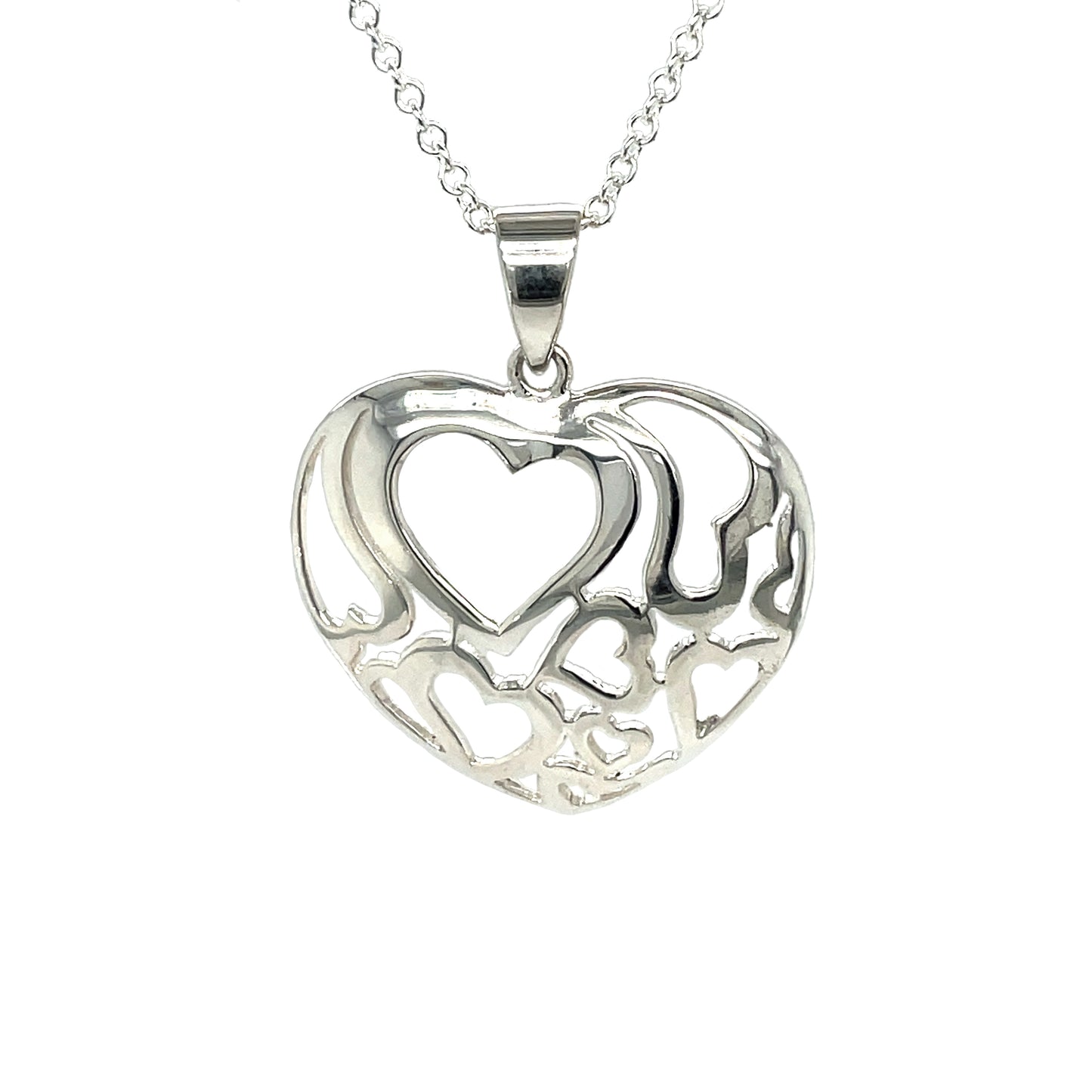 Silver Fused Heart Pendant & Chain