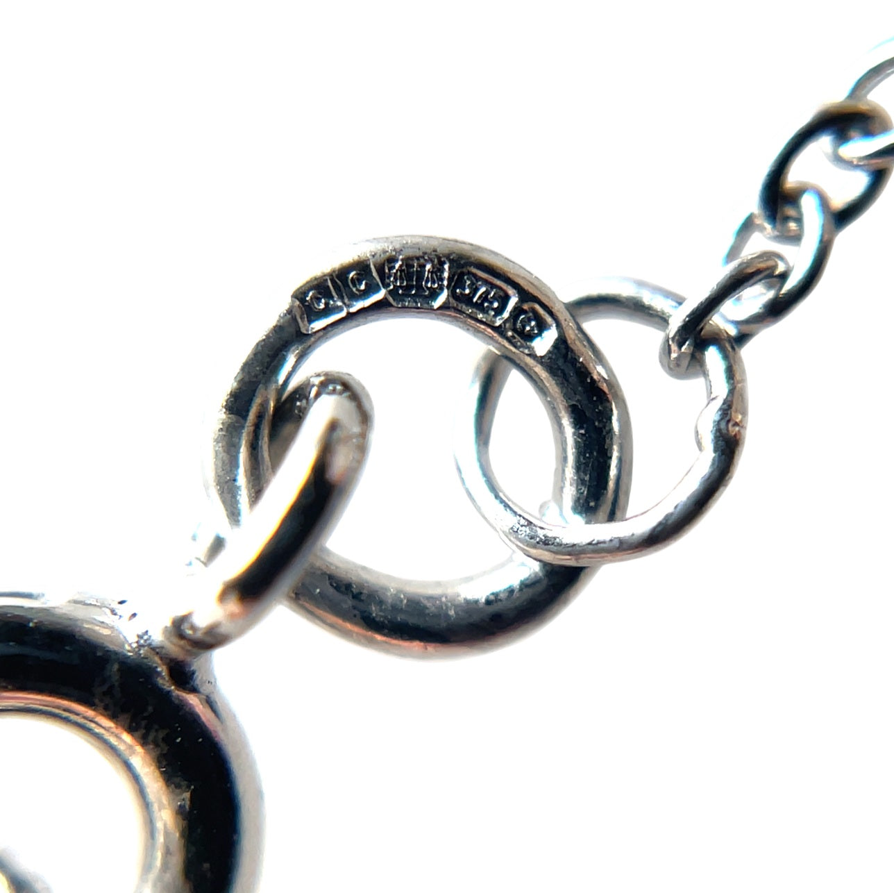 9ct White Gold Circle Pendant & Chain (16-18")