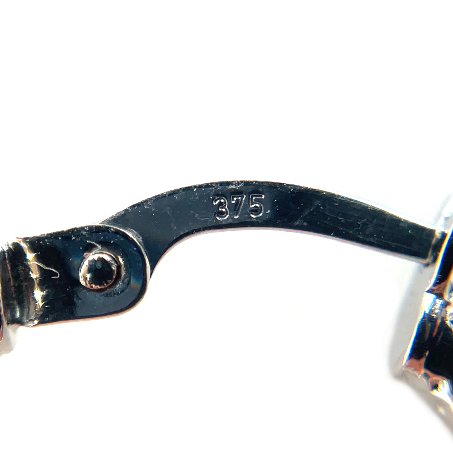 9ct White Gold Dotted Hoop Earrings
