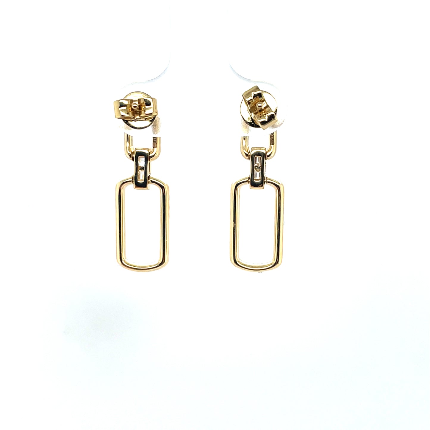 18ct Yellow Gold Diamond Paperclip Earrings