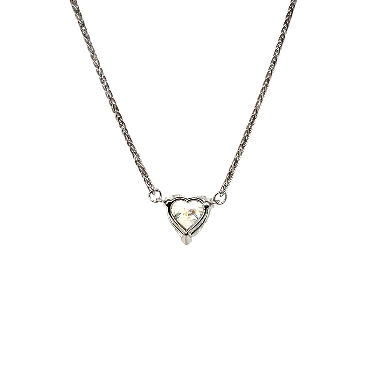 9ct White Gold Pendant & Chain (16")