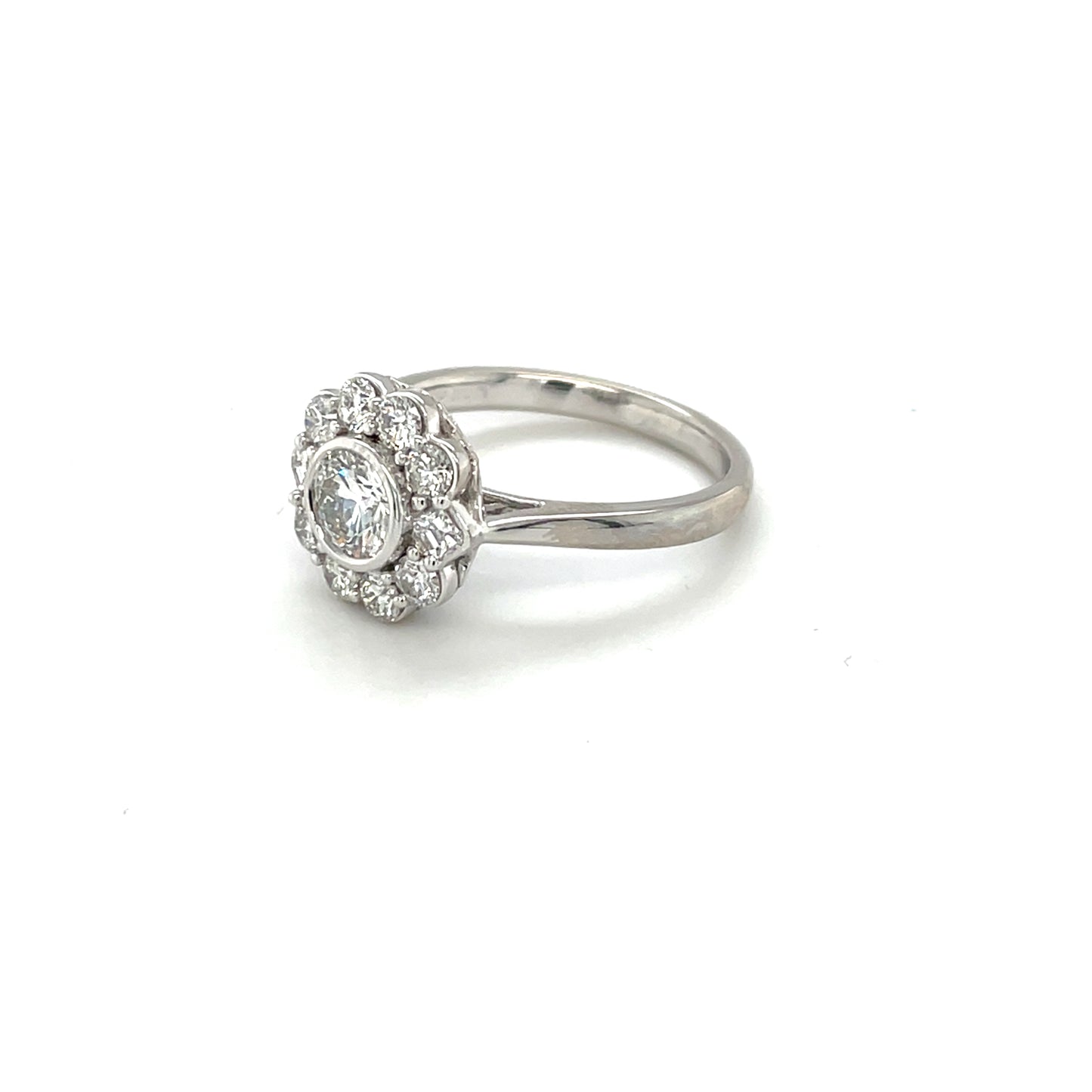 Platinum Daisy Diamond Cluster Ring
