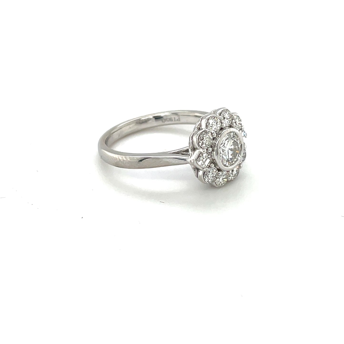 Platinum Daisy Diamond Cluster Ring