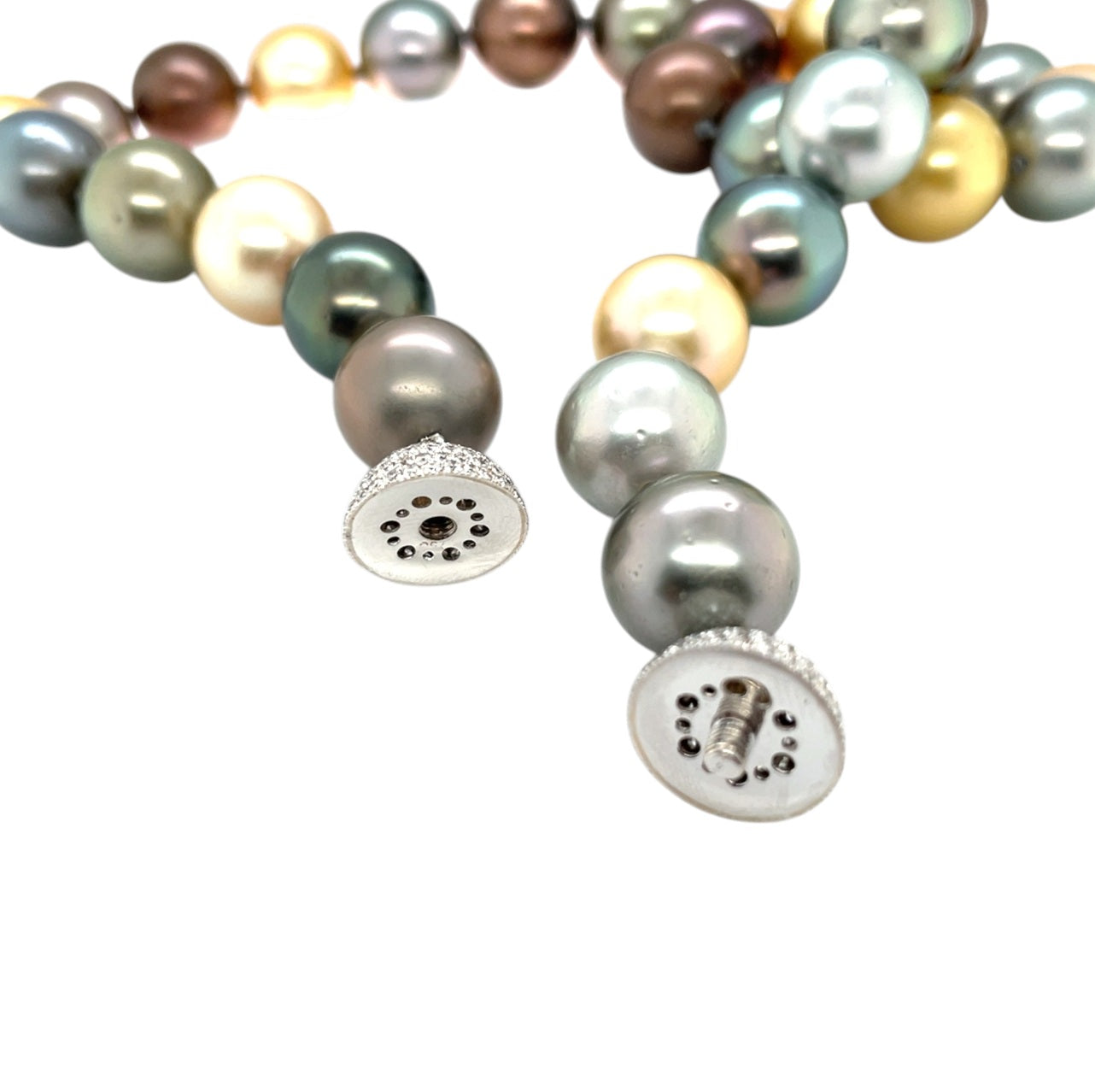 18ct White Gold Diamond & South Sea Pearl Necklace