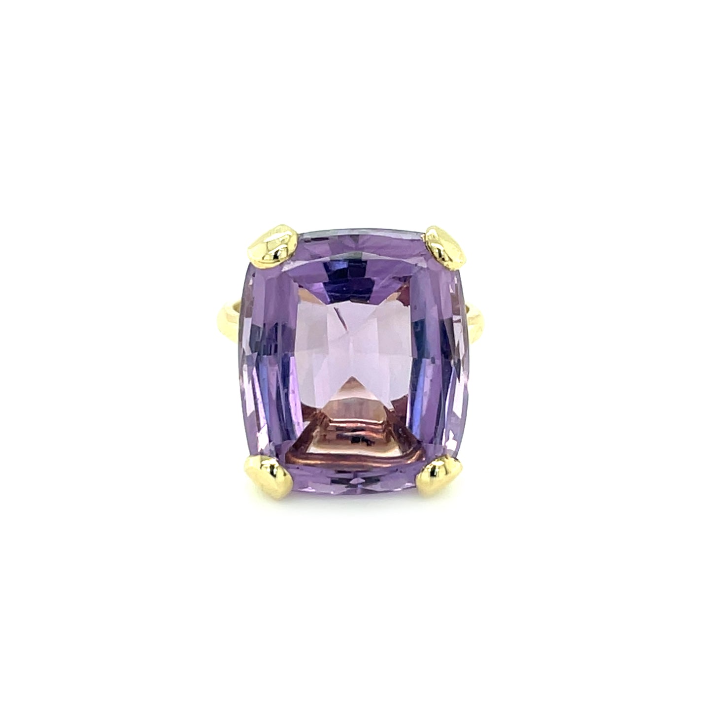 9ct Yellow Gold Amethyst Cocktail Ring (N)