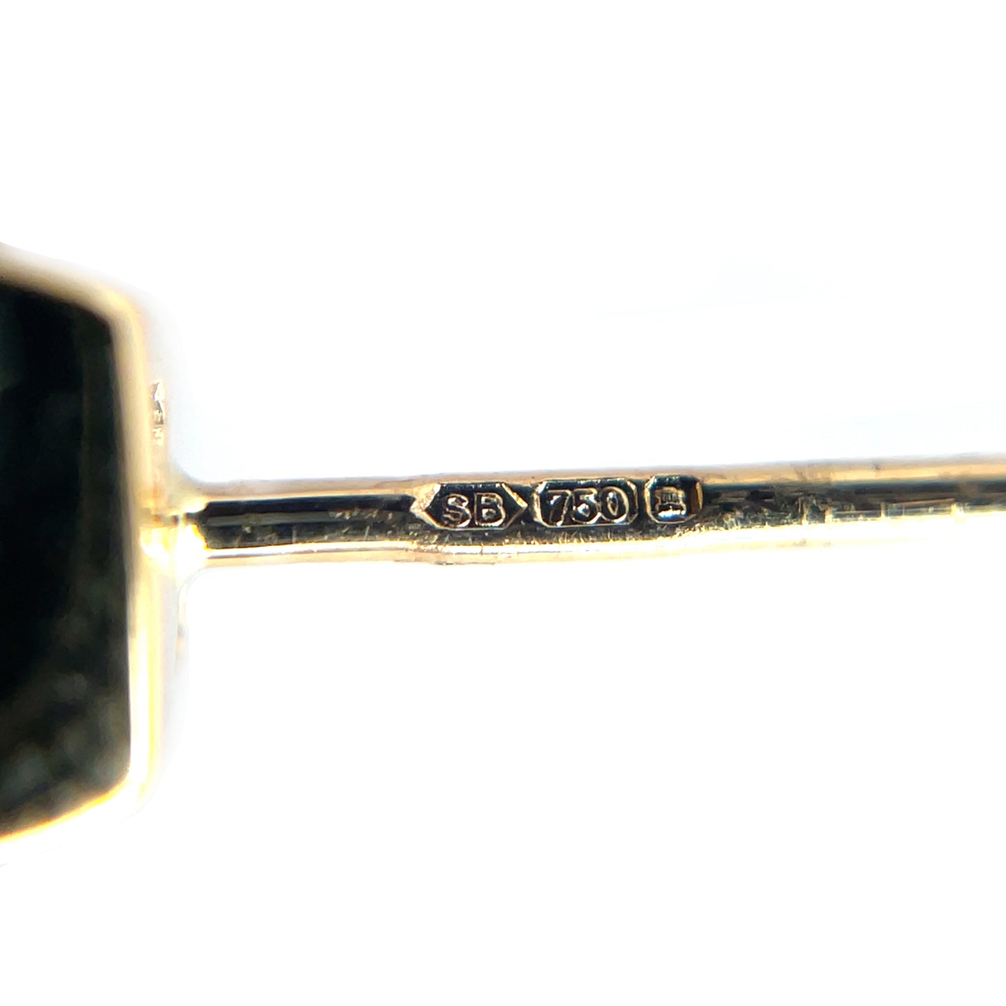 18ct Yellow Gold Emerald & Diamond Square Stud Earrings