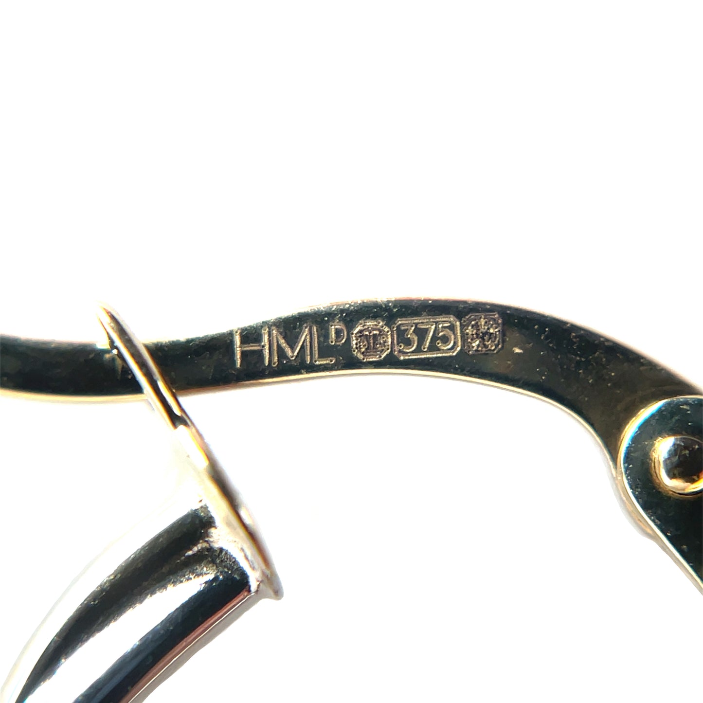9ct Yellow White & Rose Gold Dainty Russian Hoop Earrings