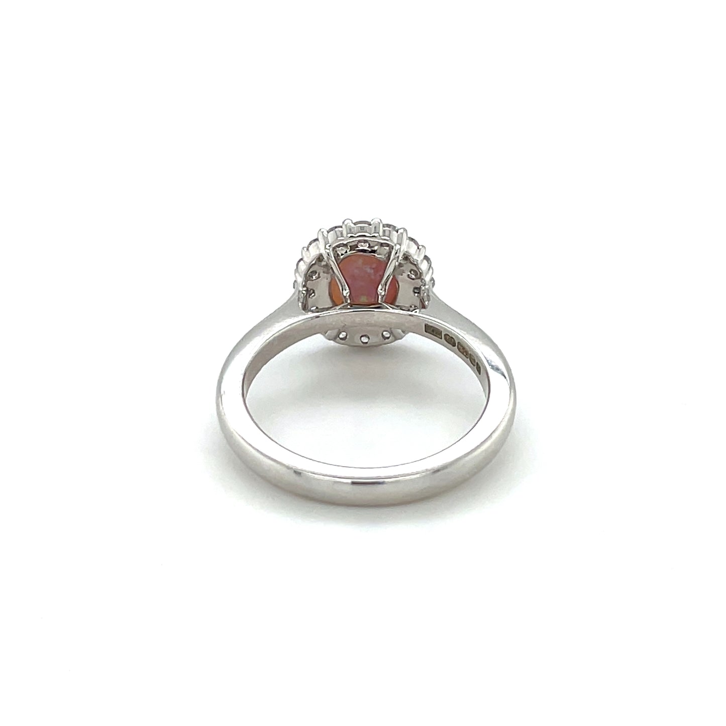 18ct White Gold Black Opal & Diamond Cluster Ring