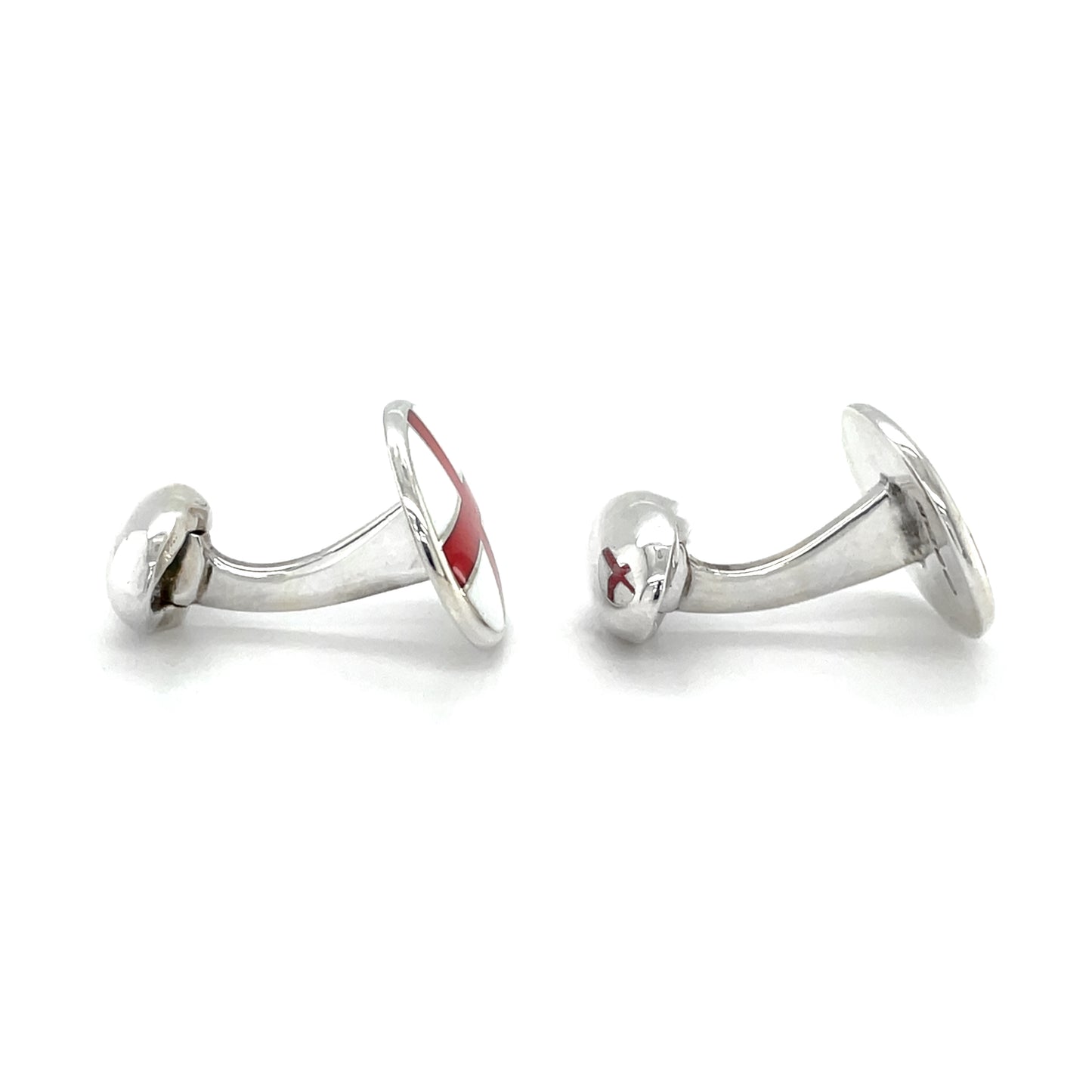 Silver & Enamel St George's Flag Cufflinks