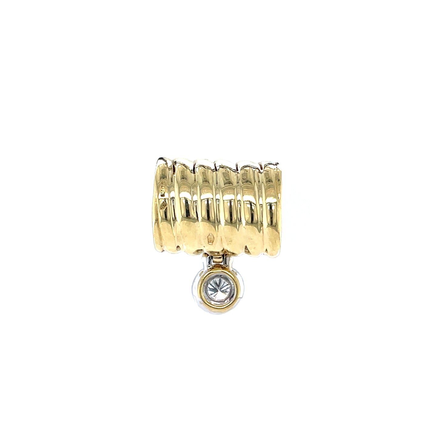 18ct Yellow Gold Diamond Chunky Spiral Pendant