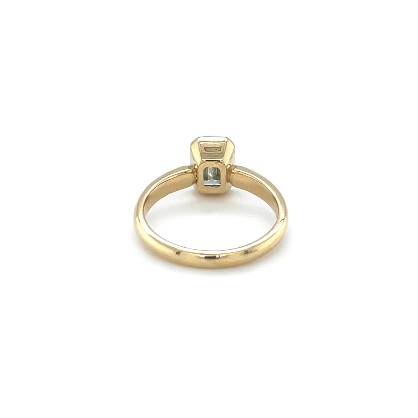 18ct Yellow Gold Emerald-Cut Lab Grown Diamond Solitaire Ring (L1/2)