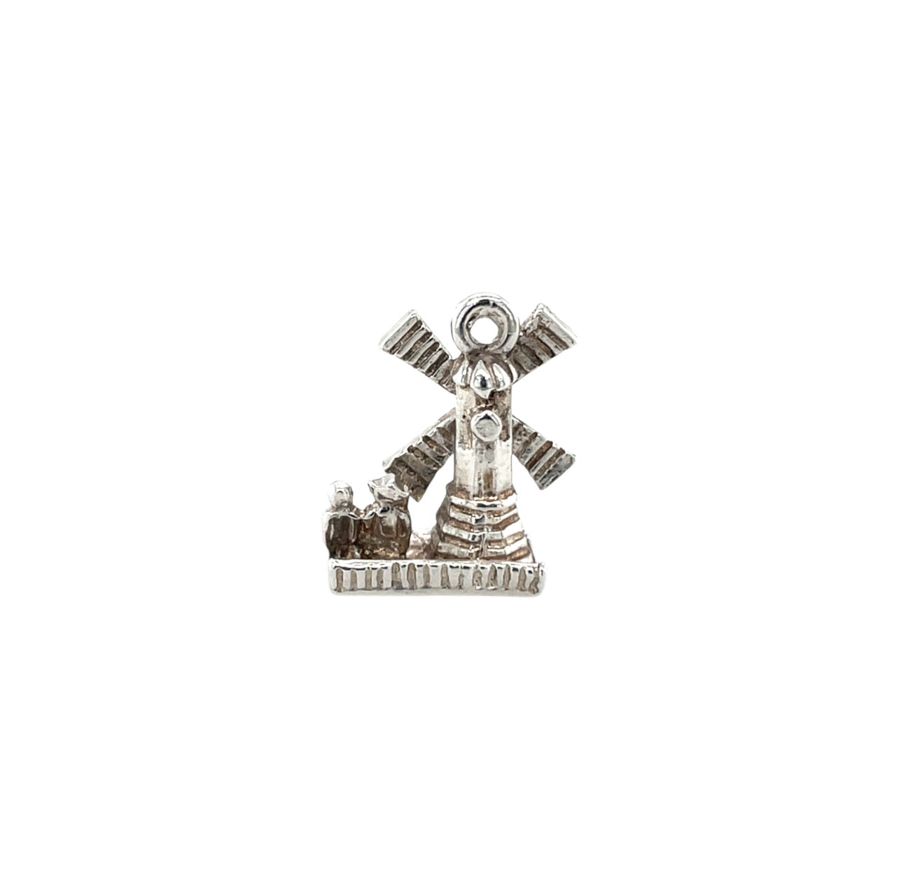 Silver Windmill & Couple Charm