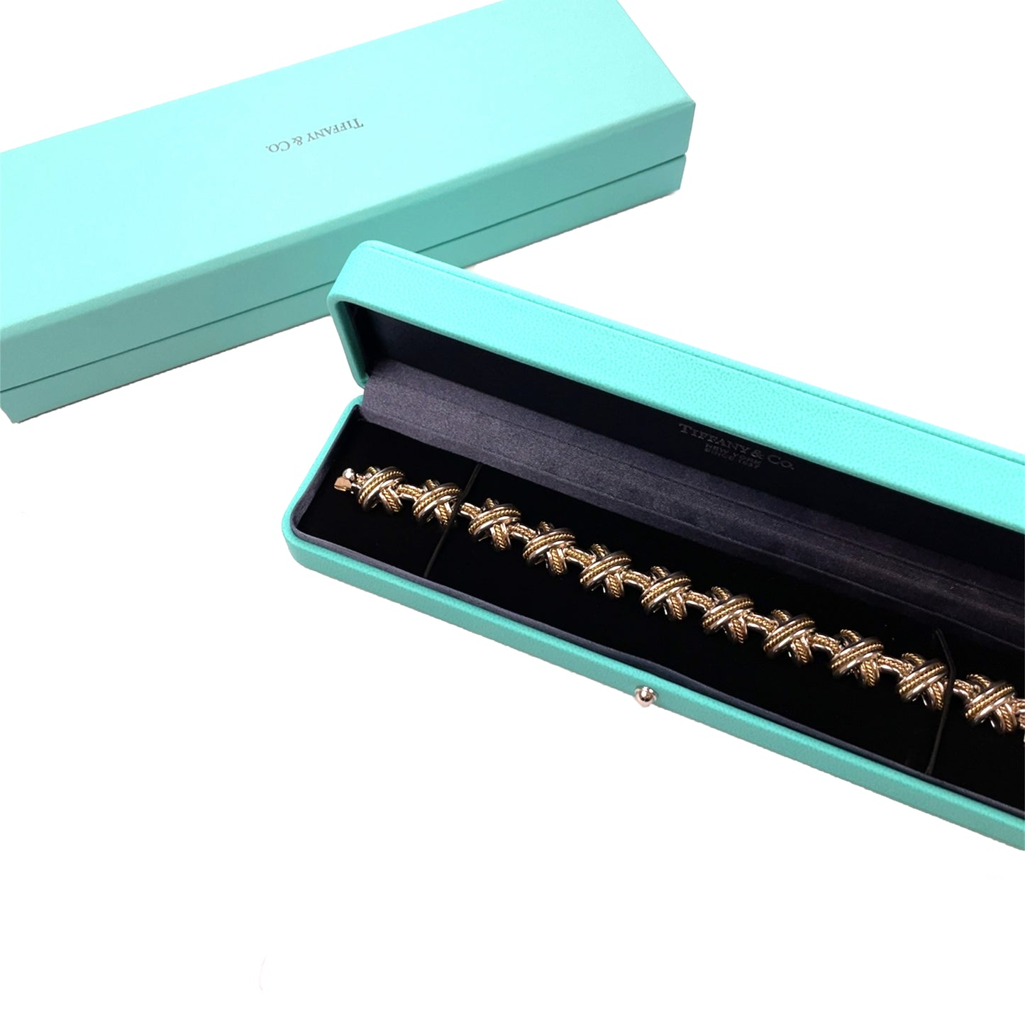 Silver & 18ct Yellow Gold Tiffany & Co. Signature X Bracelet (7")