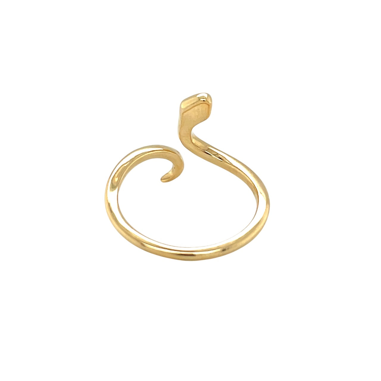 18ct Yellow Gold Snake Diamond Eyes Ring (M)