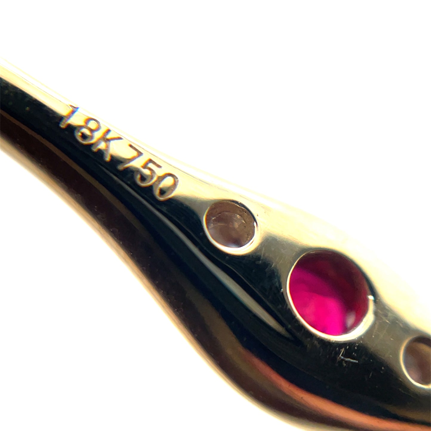 18ct Yellow Gold Ruby & Diamond Drop Earrings