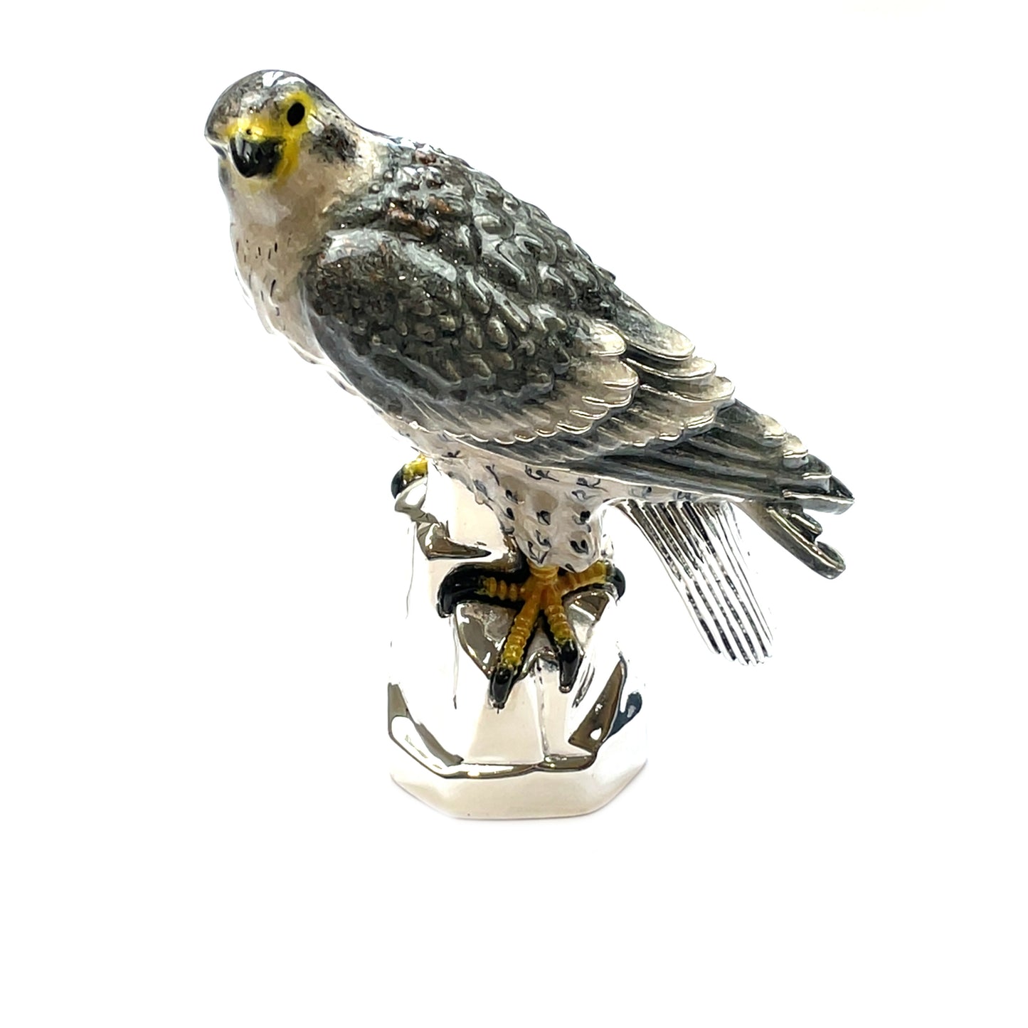 Saturno Silver & Enamel Large Peregrine Falcon