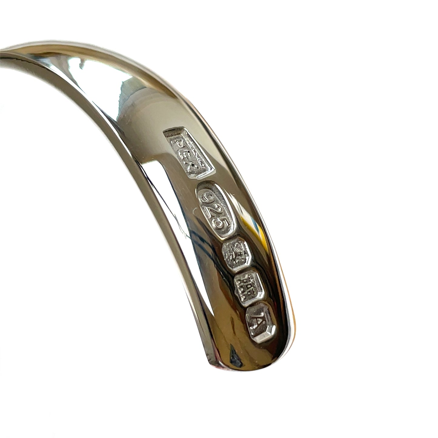 Silver D-Shape Cuff Bangle