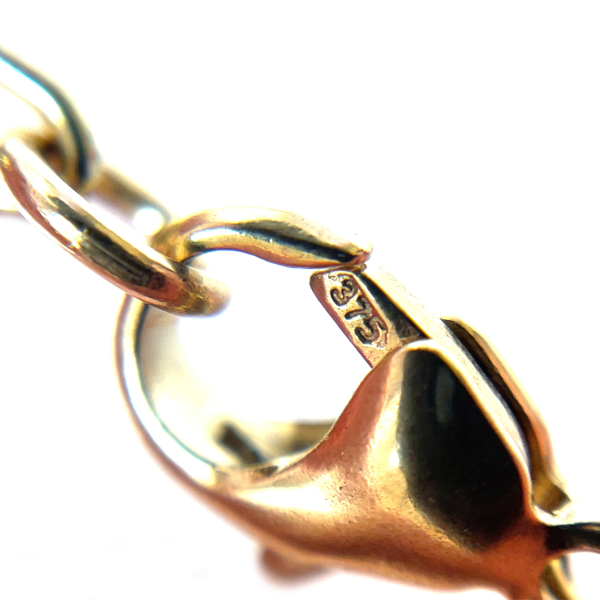 9ct Yellow Gold Rounded Paperclip Link Bracelet (7.5")